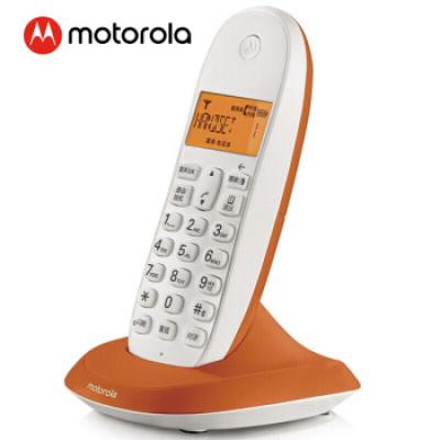 摩托罗拉(Motorola)数字无绳电话机 无线座机 单机 办公家用 来电显示 三方通话 C1001XC(橙色)