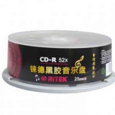 铼德（RITEK）CD-R光盘/刻录盘 52速700M 空白光盘/光碟/刻录盘/车载 桶装25片