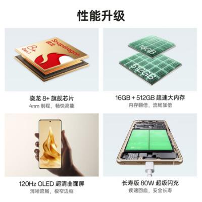OPPO Reno9 Pro+ 5G智能手机 16GB+256GB/骁龙8+旗舰芯片/自研影像芯片/80W超级闪充/120Hz OLED超清曲面屏