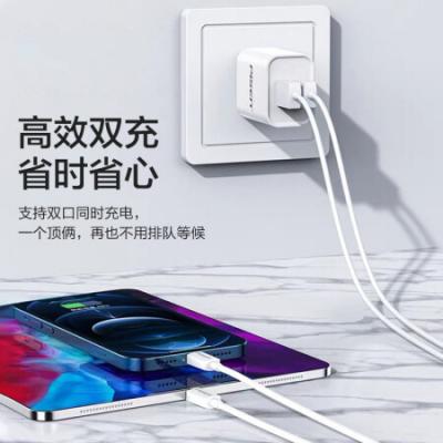品胜(PISEN)苹果安卓手机充电器 通用苹果iPhone14/13/12Pro Max/11/XS/8P/ipadPro小米华为手机平板/10W快充双口USB充电器2A充电头