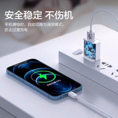 品胜(PISEN)苹果安卓手机充电器 通用苹果iPhone14/13/12Pro Max/11/XS/8P/ipadPro小米华为手机平板/10W快充双口USB充电器2A充电头