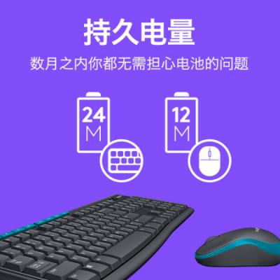 罗技MK275键鼠套装 无线键盘鼠标套装/家用办公台式机笔记本电脑通用 /无线2.4G接收器/全尺寸/黑色