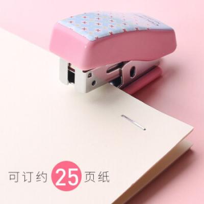 得力（deli） 彩色实用迷你型订书机卡式套装(订书机+订书针) 12#钉 0456 颜色随机